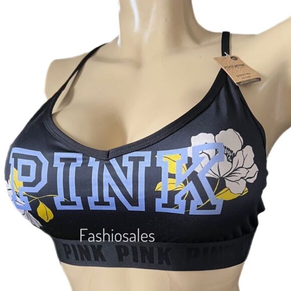 Victorias Secret Pink Ultimate Gym Lined Removable Padding logo sport bra Xsmall - Picture 1 of 7